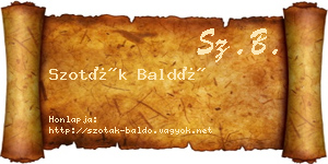 Szoták Baldó névjegykártya